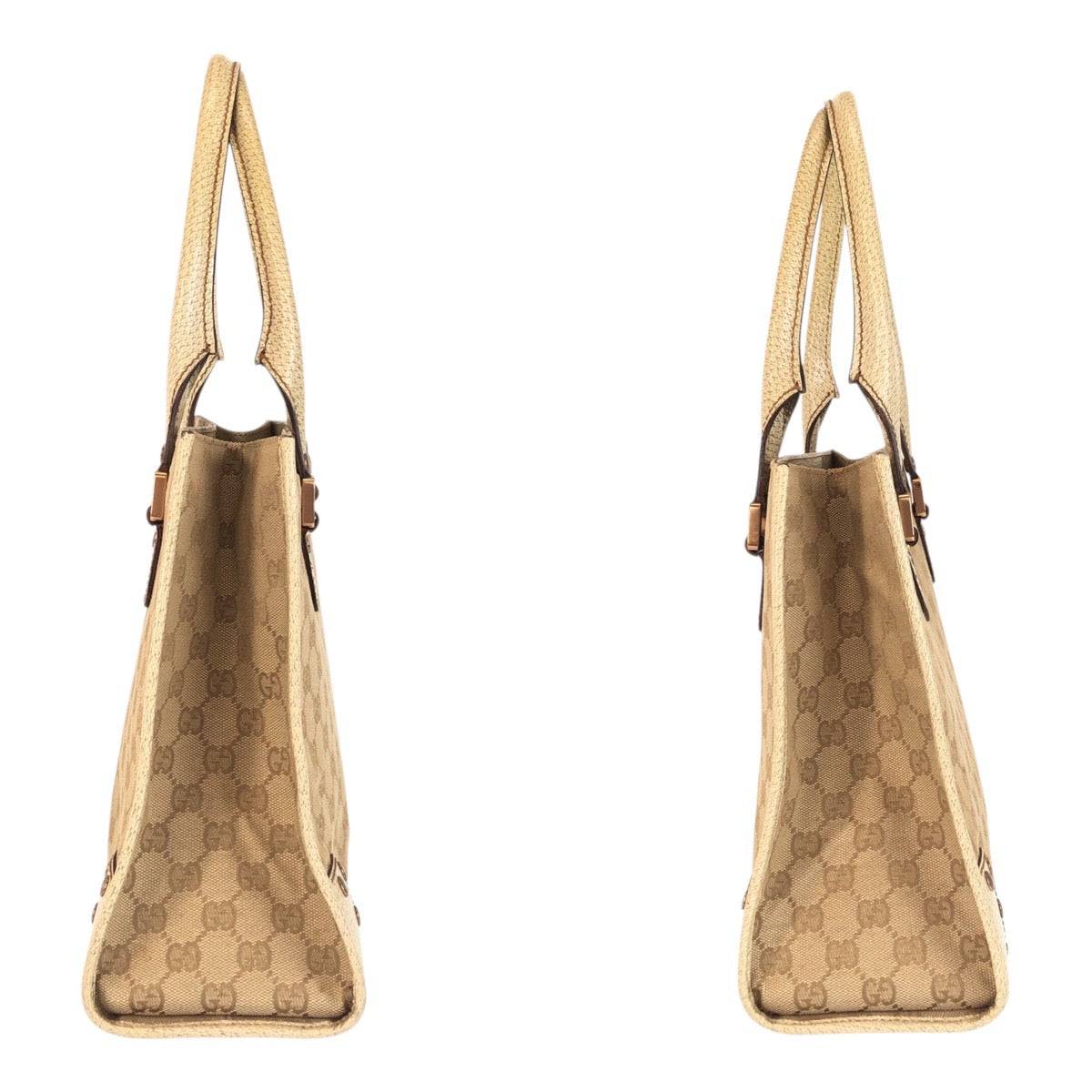 20277
GUCCI グッチ GGキャンバス スタッズ アイボリー ゴールド 金具 キャンバス / レザー 124260 トートバッグ ショルダーバッグ レディース AB35