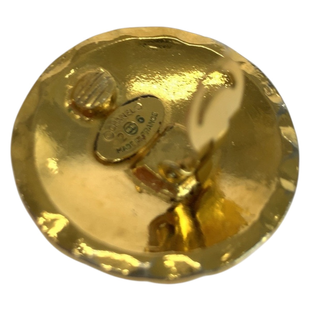 20278
CHANEL シャネル ヴィンテージ マトラッセ ココマーク ゴールド メッキ イヤリング 2 6刻印 レディース A42