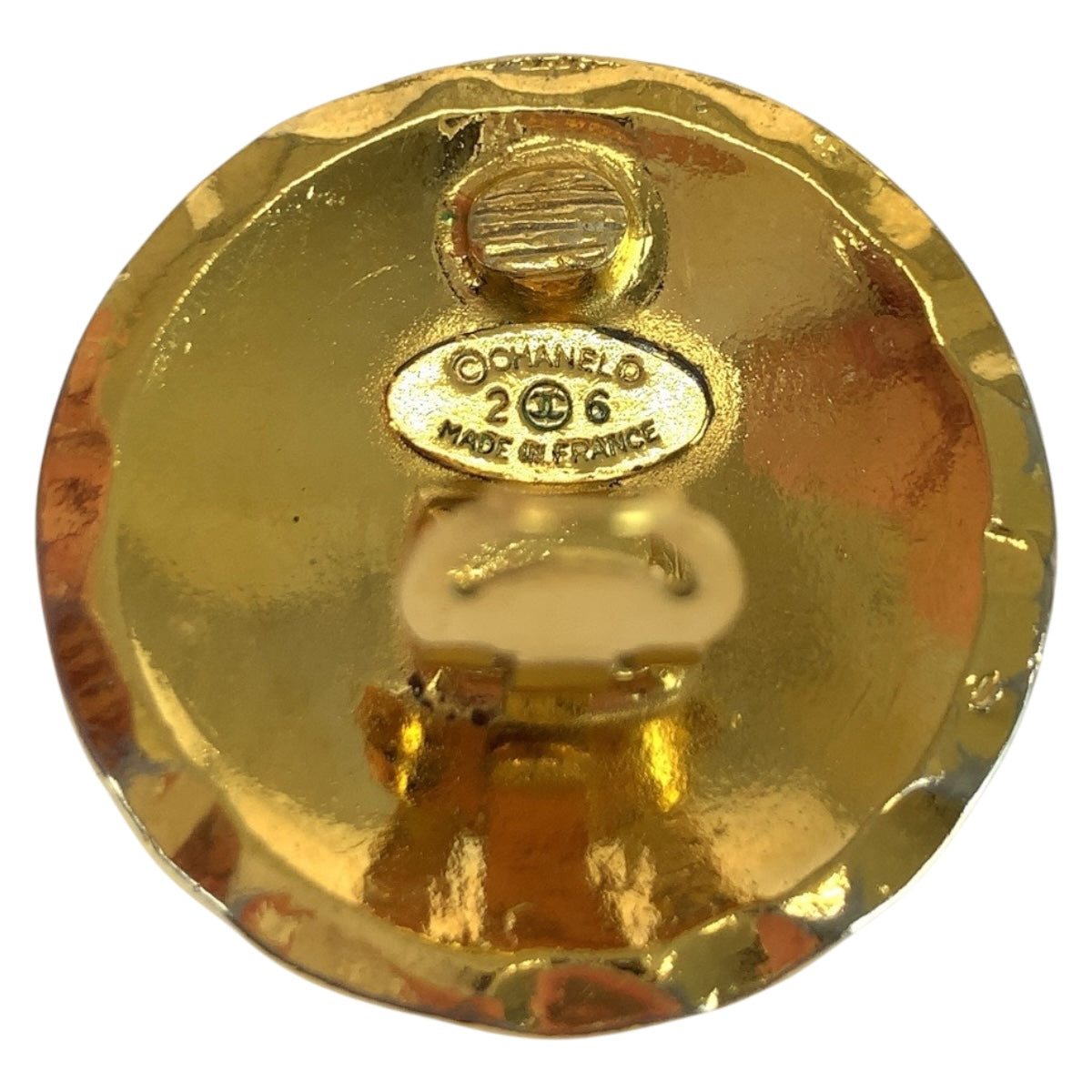 20278
CHANEL シャネル ヴィンテージ マトラッセ ココマーク ゴールド メッキ イヤリング 2 6刻印 レディース A42