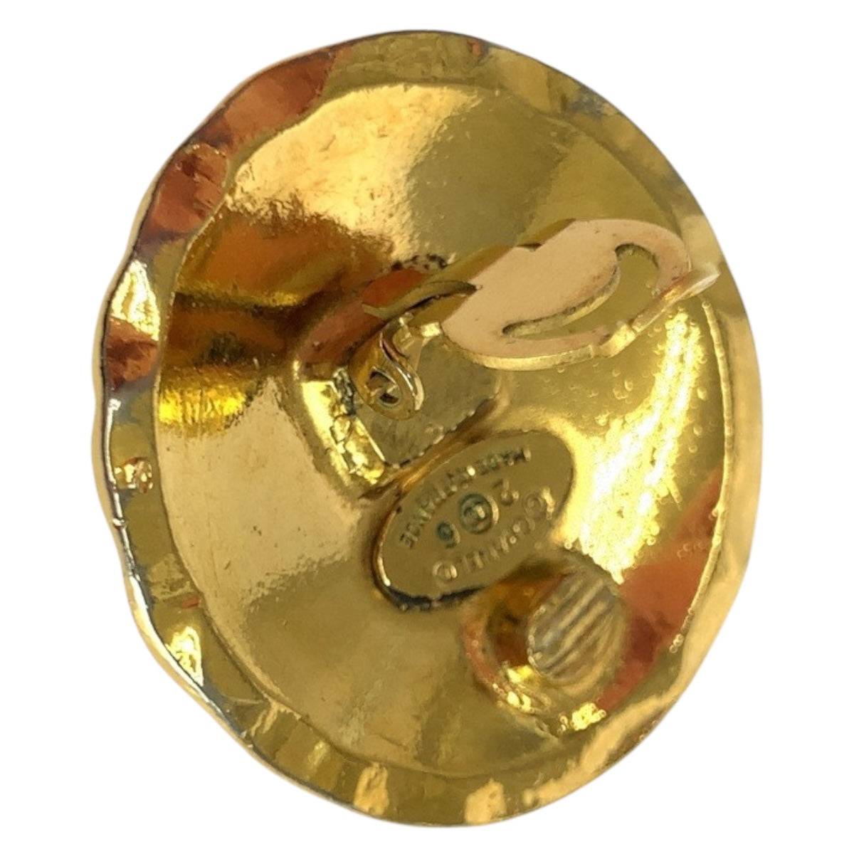 20278
CHANEL シャネル ヴィンテージ マトラッセ ココマーク ゴールド メッキ イヤリング 2 6刻印 レディース A42