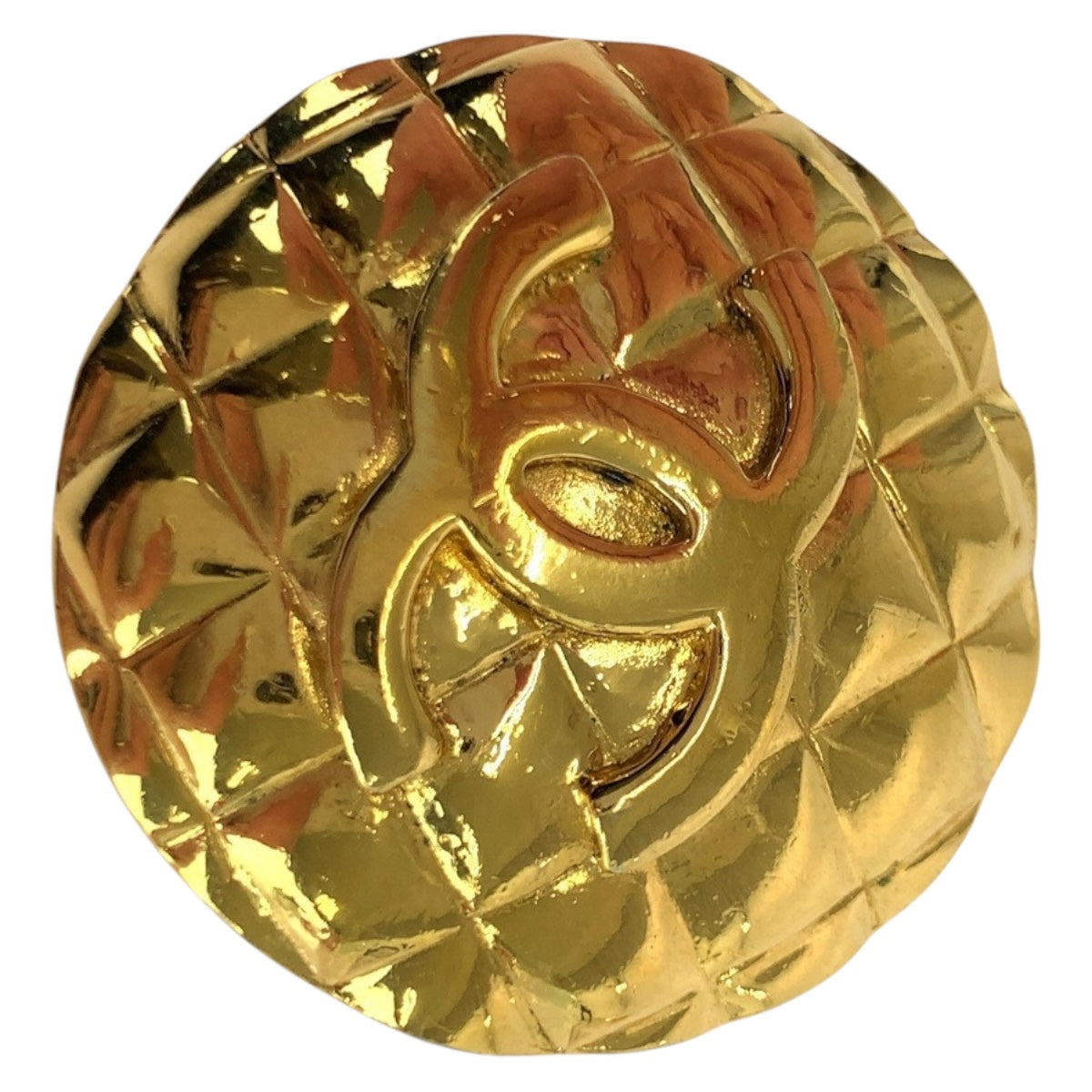 20278
CHANEL シャネル ヴィンテージ マトラッセ ココマーク ゴールド メッキ イヤリング 2 6刻印 レディース A42