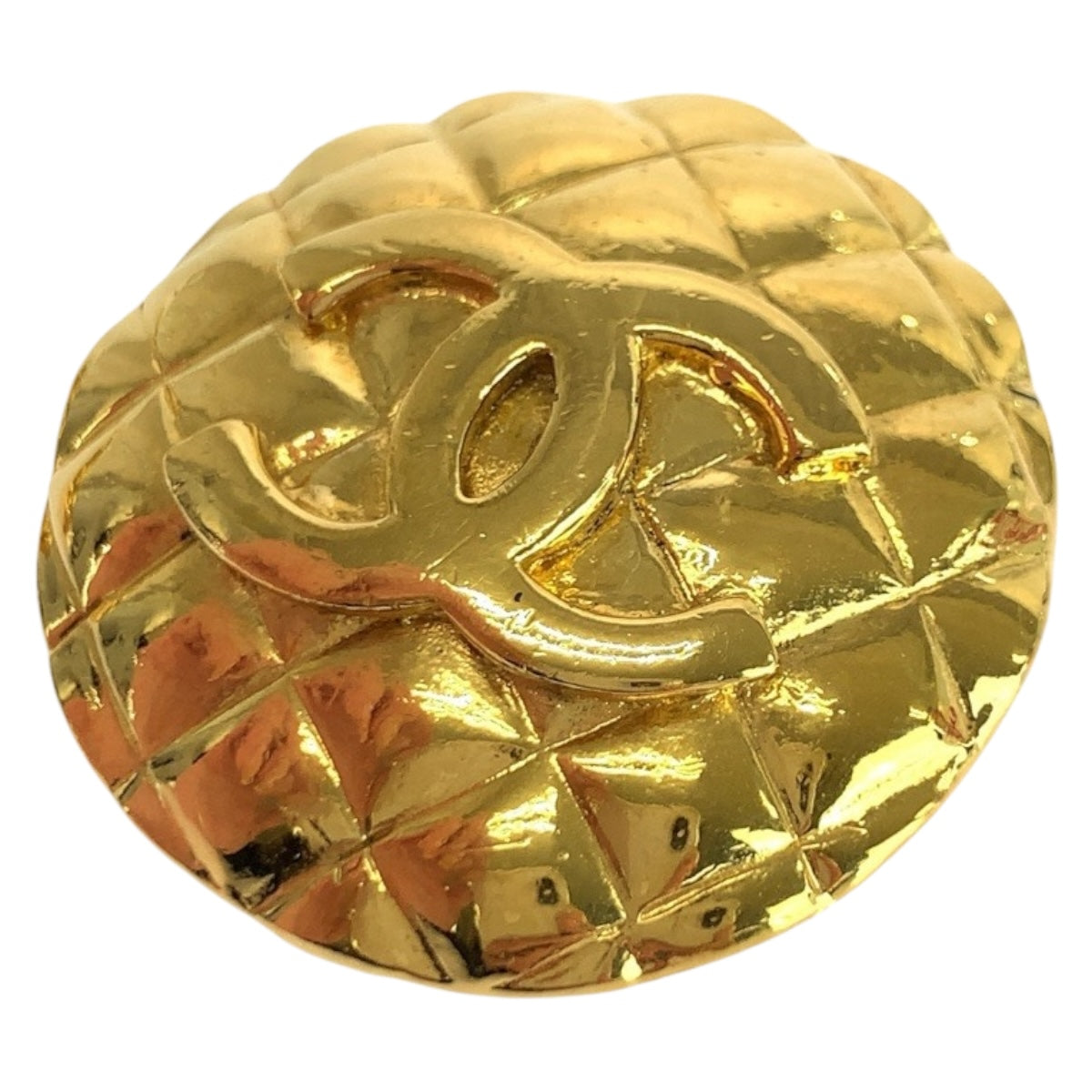 20278
CHANEL シャネル ヴィンテージ マトラッセ ココマーク ゴールド メッキ イヤリング 2 6刻印 レディース A42