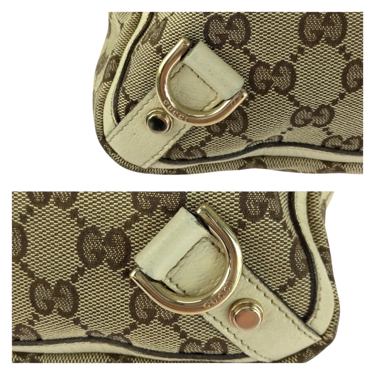 20279
GUCCI グッチ アビー ベージュ ホワイト ゴールド金具 GGキャンバス 17004 トートバッグ ショルダーバッグ レディース AB29