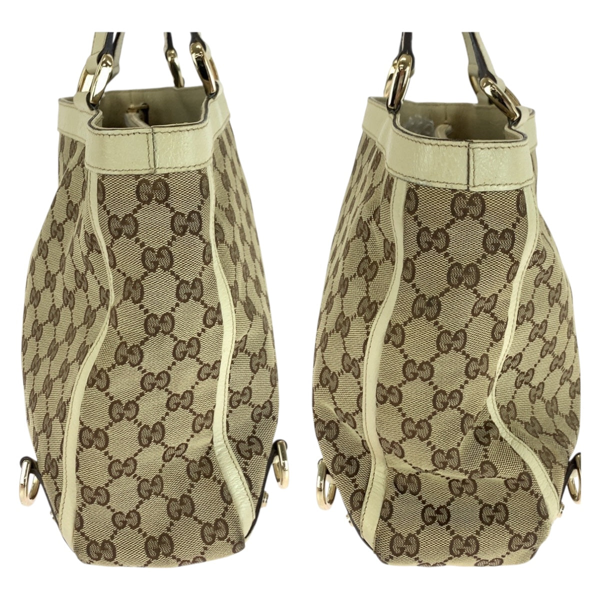 20279
GUCCI グッチ アビー ベージュ ホワイト ゴールド金具 GGキャンバス 17004 トートバッグ ショルダーバッグ レディース AB29