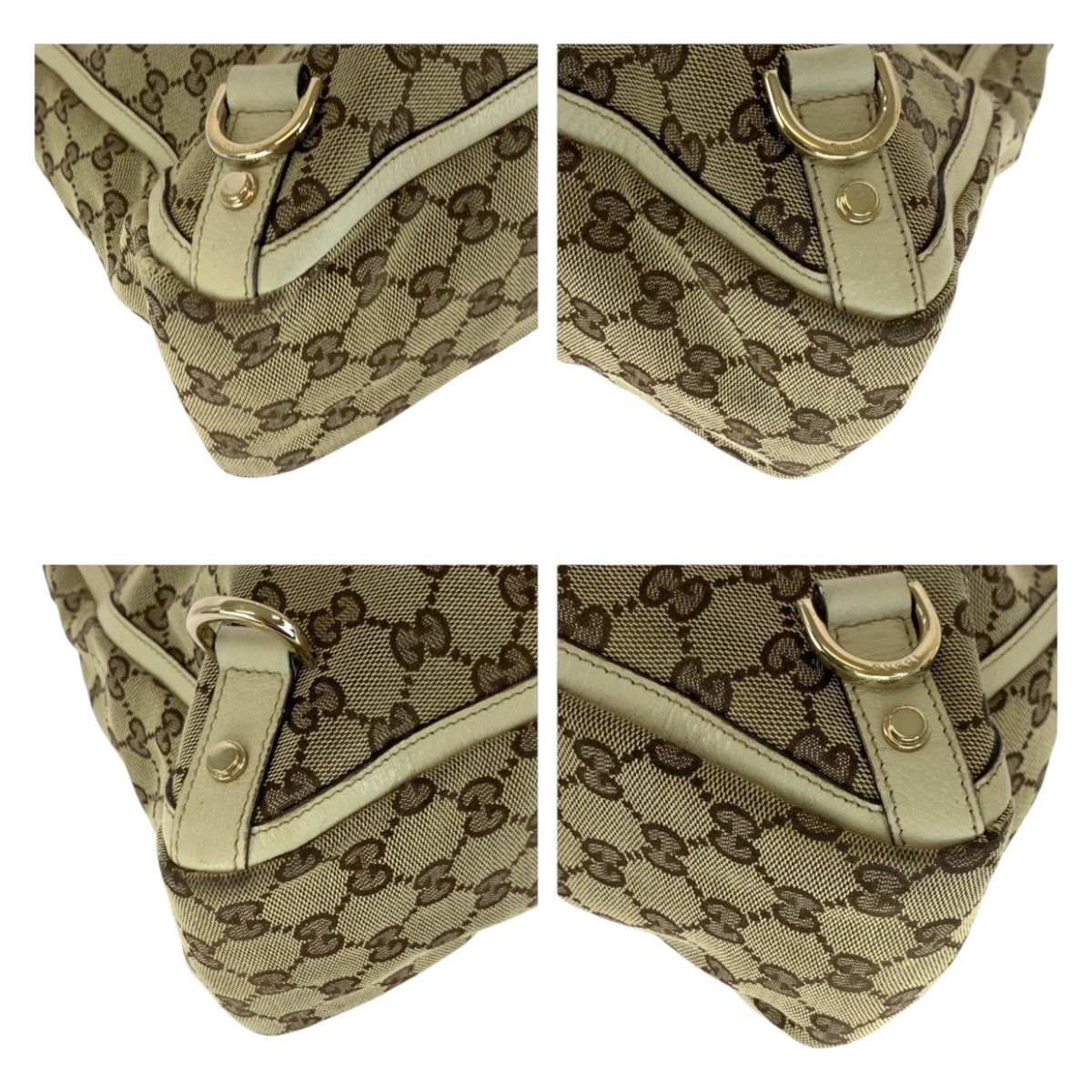 20279
GUCCI グッチ アビー ベージュ ホワイト ゴールド金具 GGキャンバス 17004 トートバッグ ショルダーバッグ レディース AB29