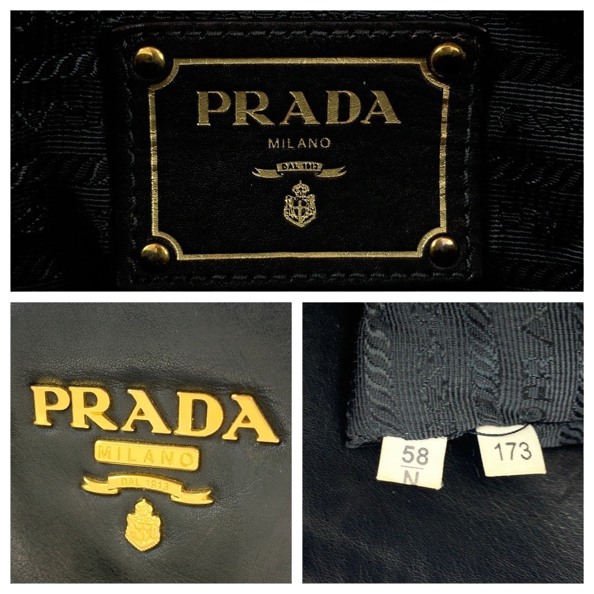20283
PRADA プラダ ロゴ ブラック 黒 ゴールド金具 レザー BN1903 ショルダーバッグ ハンドバッグ レディース ABP49