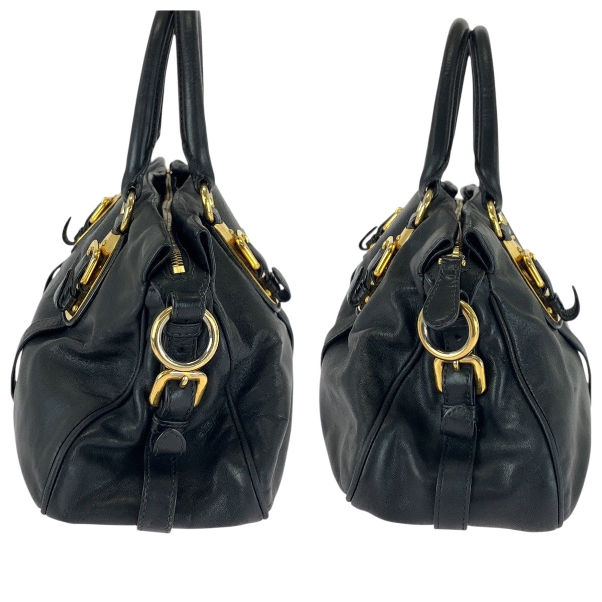 20283
PRADA プラダ ロゴ ブラック 黒 ゴールド金具 レザー BN1903 ショルダーバッグ ハンドバッグ レディース ABP49