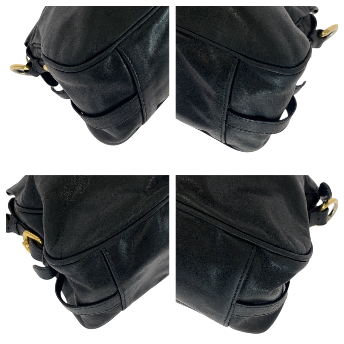 20283
PRADA プラダ ロゴ ブラック 黒 ゴールド金具 レザー BN1903 ショルダーバッグ ハンドバッグ レディース ABP49