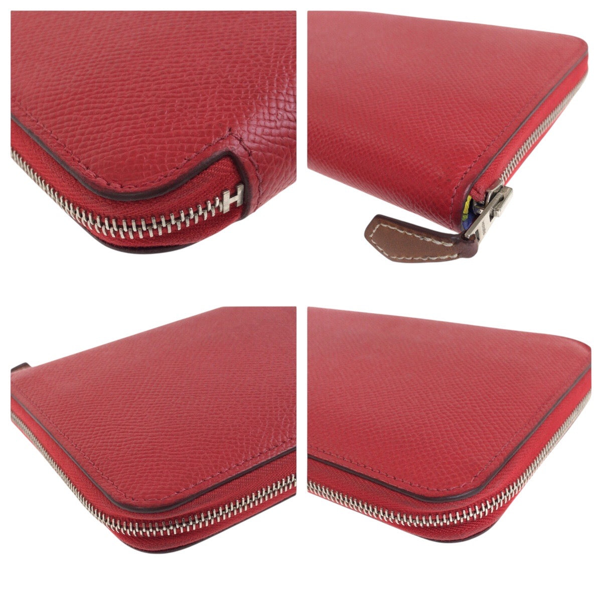 20285
HERMES エルメス アザップロング シルクイン ルージュ レッド シルバー金具 ヴォーエプソン 長財布 ロングウォレット A刻印 レディース AB44