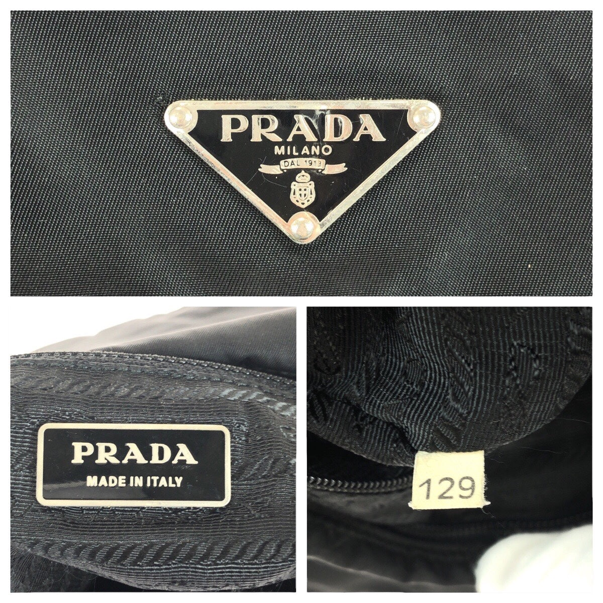 20288
PRADA プラダ テスート 三角ロゴプレート ブラック 黒 シルバー金具 ナイロン / レザー ショルダーバッグ ポシェット レディース ABP35