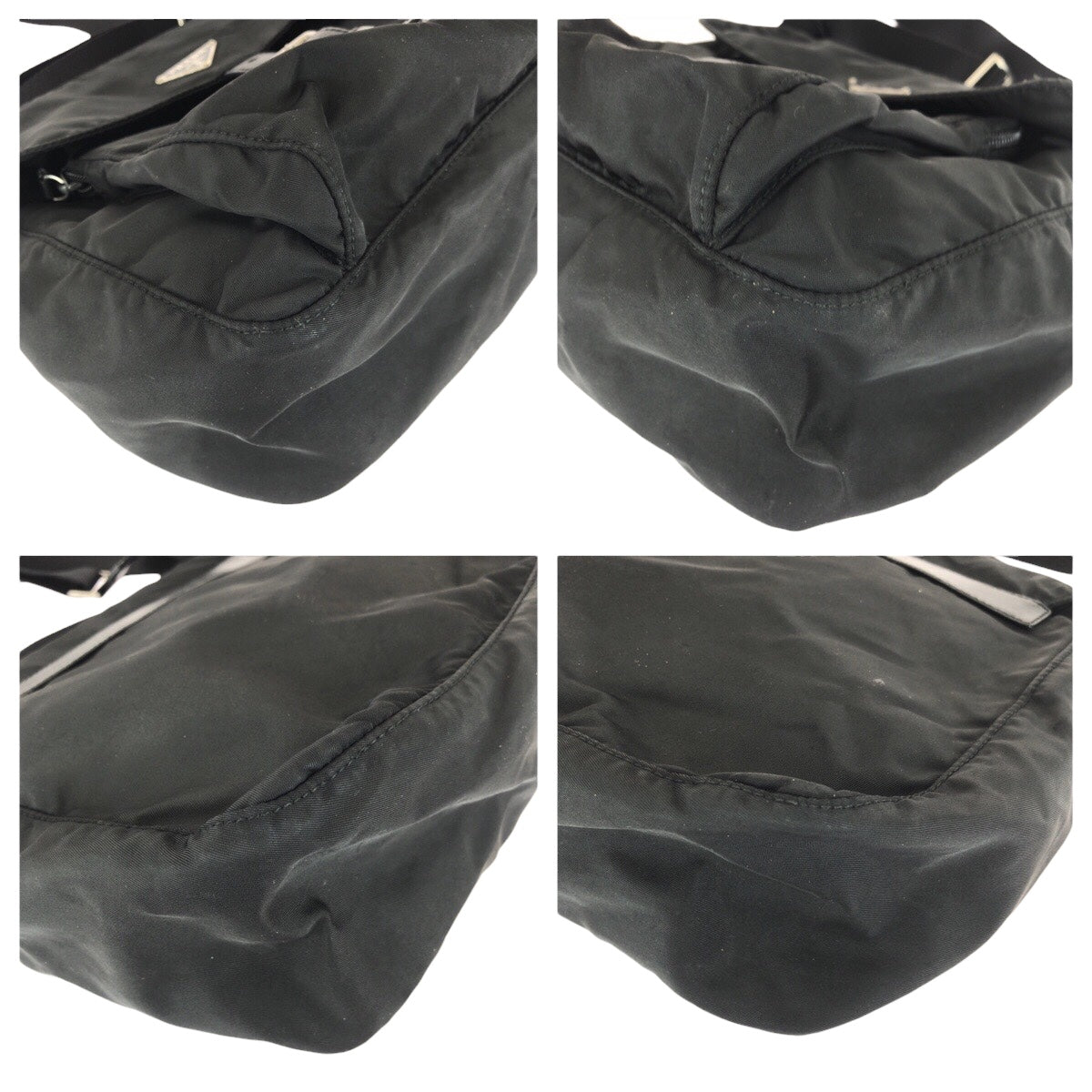 20288
PRADA プラダ テスート 三角ロゴプレート ブラック 黒 シルバー金具 ナイロン / レザー ショルダーバッグ ポシェット レディース ABP35