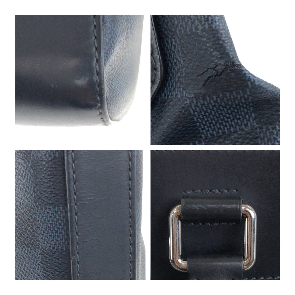 20290
LOUIS VUITTON ルイヴィトン ダミエ コバルト グリニッジ ネイビー ブラック シルバー金具 PVC / レザー N41351 ビジネスバッグ トートバッグ メンズ ABP850