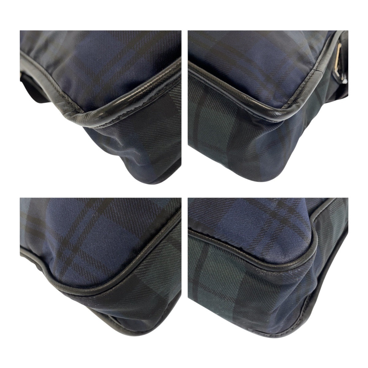 20291
PRADA プラダ テスート 三角ロゴプレート チェック柄 緑 青 黒 シルバー金具 ナイロン ショルダーバッグ メッセンジャーバッグ メンズ A56