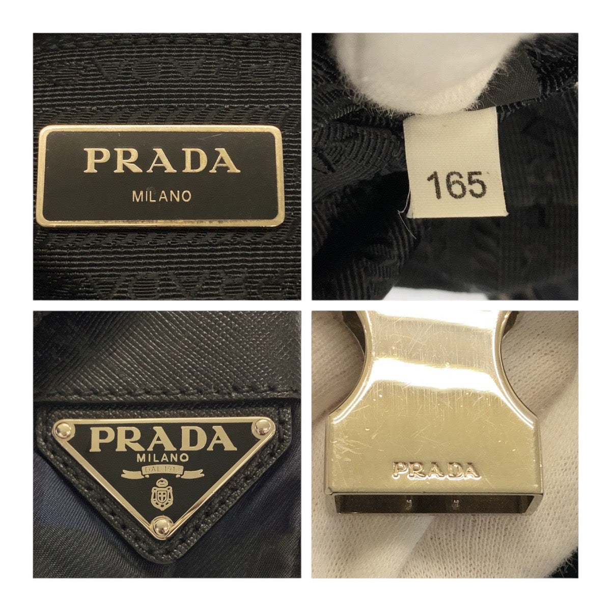 20291
PRADA プラダ テスート 三角ロゴプレート チェック柄 緑 青 黒 シルバー金具 ナイロン ショルダーバッグ メッセンジャーバッグ メンズ A56