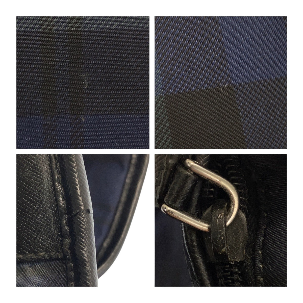 20291
PRADA プラダ テスート 三角ロゴプレート チェック柄 緑 青 黒 シルバー金具 ナイロン ショルダーバッグ メッセンジャーバッグ メンズ A56