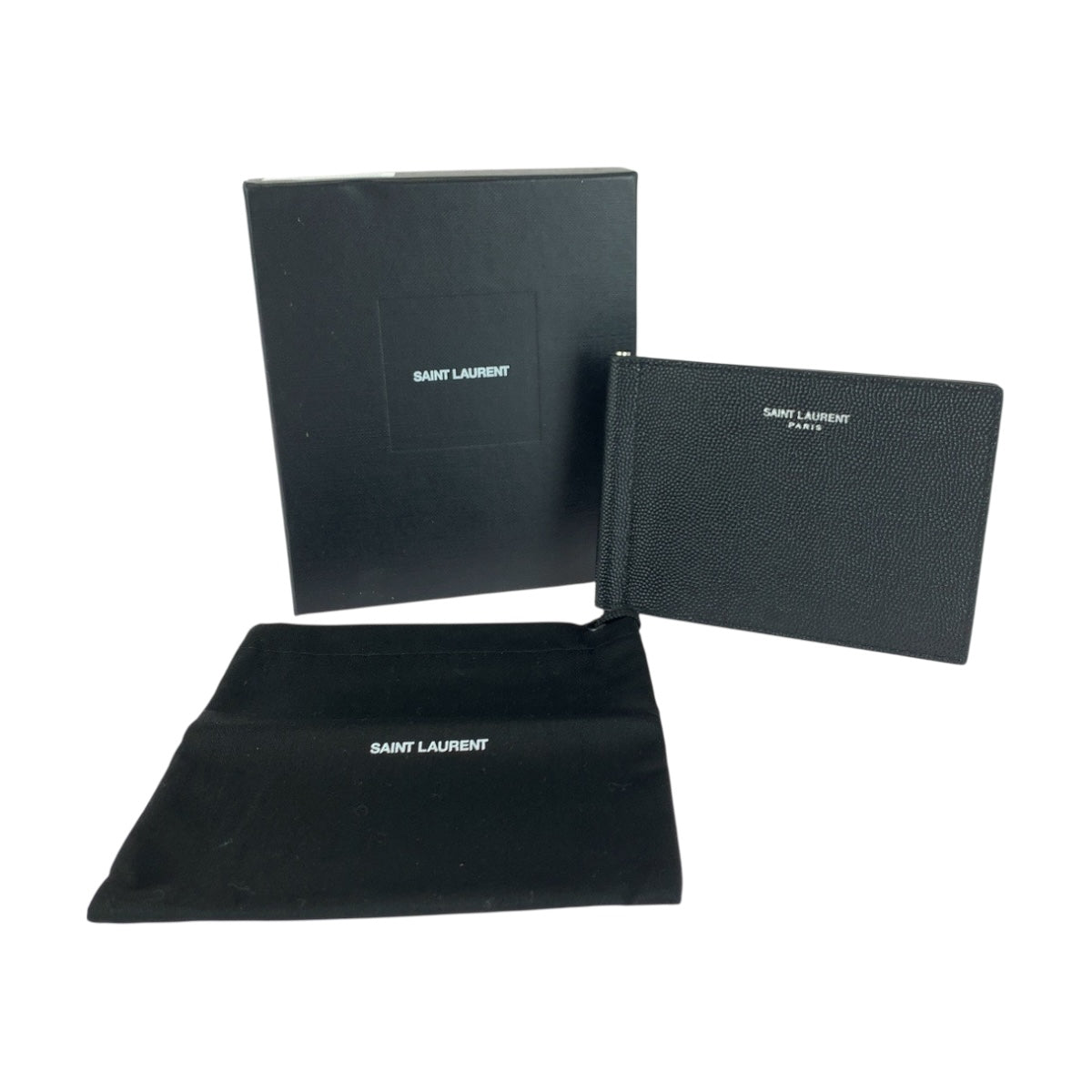20295
SAINT LAURENT PARIS サンローランパリ ビルクリップ ブラック 黒 シルバー金具 レザー 378005 BTY0N 1000 折財布 マネークリップ メンズ S37