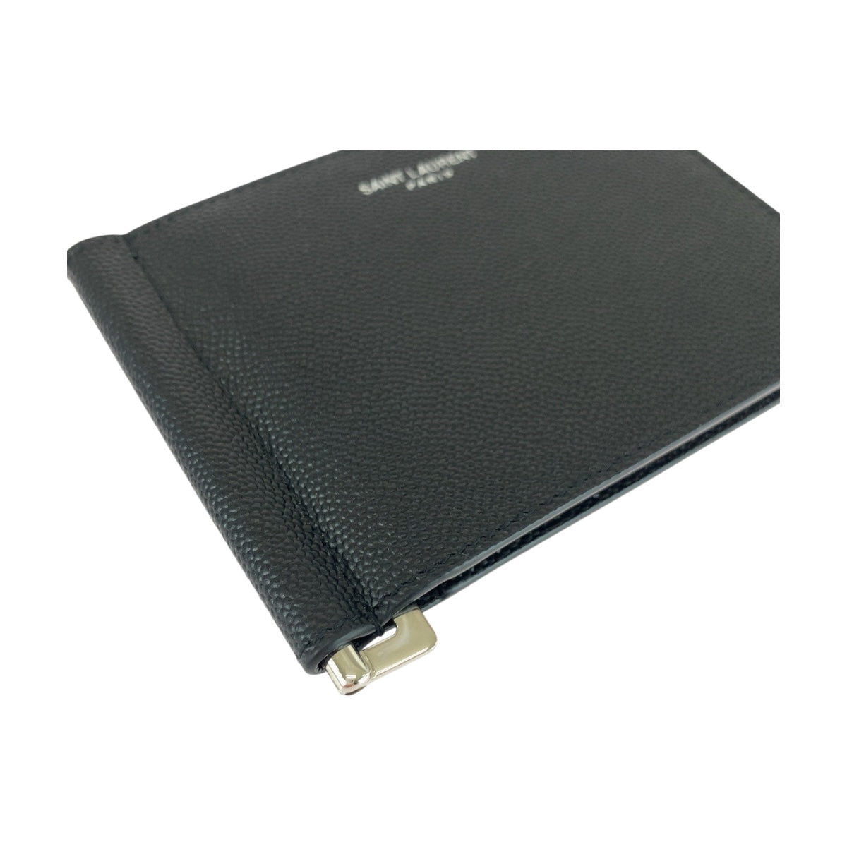 20295
SAINT LAURENT PARIS サンローランパリ ビルクリップ ブラック 黒 シルバー金具 レザー 378005 BTY0N 1000 折財布 マネークリップ メンズ S37