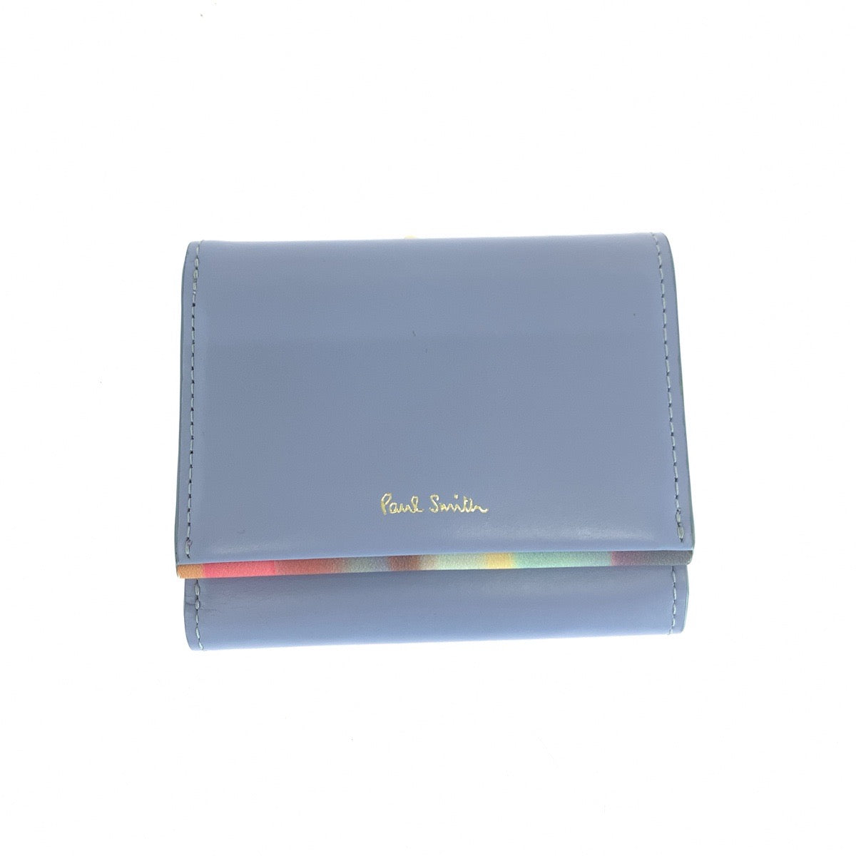 20297
PAUL SMITH COLLECTION ポールスミスコレクション ブルー マルチカラー レザー 折財布 コンパクトウォレット レディース A14