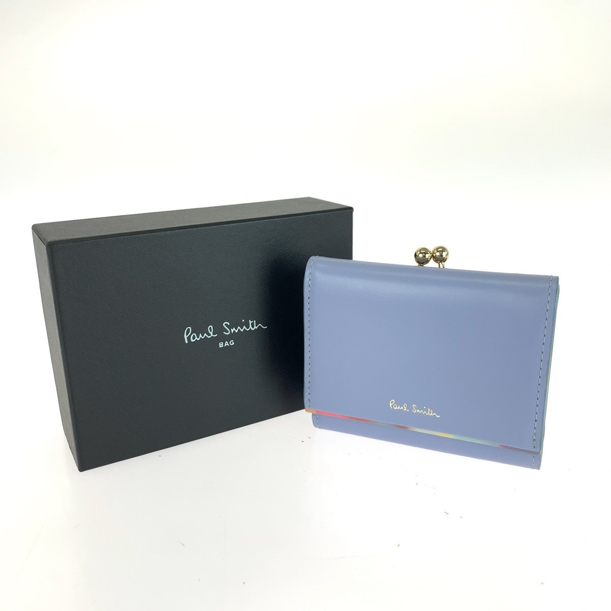 20297
PAUL SMITH COLLECTION ポールスミスコレクション ブルー マルチカラー レザー 折財布 コンパクトウォレット レディース A14