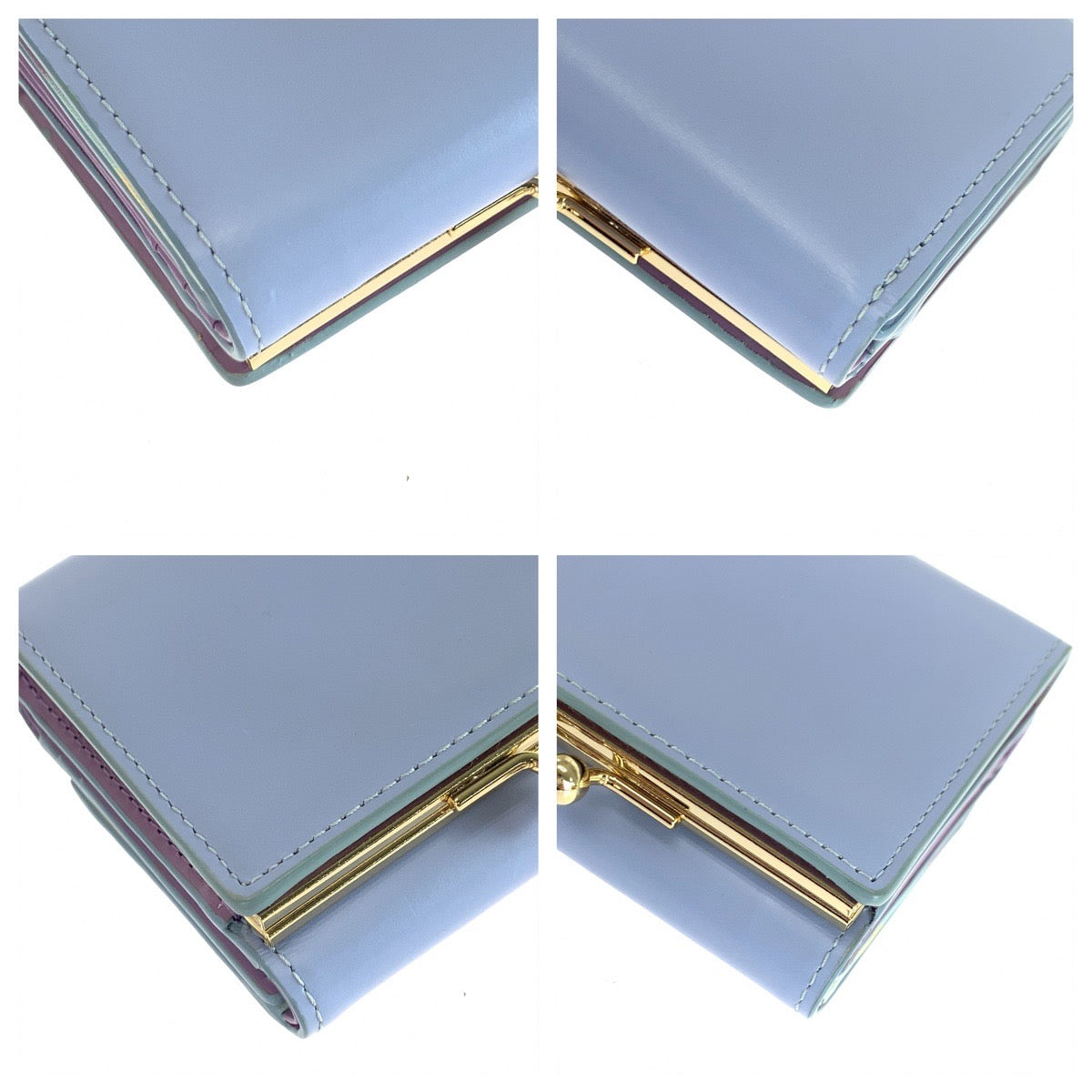 20297
PAUL SMITH COLLECTION ポールスミスコレクション ブルー マルチカラー レザー 折財布 コンパクトウォレット レディース A14