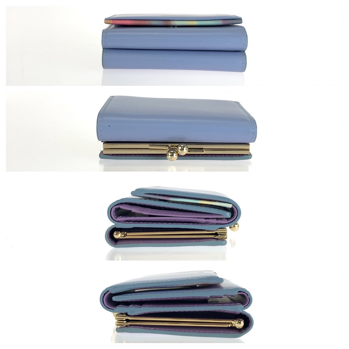 20297
PAUL SMITH COLLECTION ポールスミスコレクション ブルー マルチカラー レザー 折財布 コンパクトウォレット レディース A14