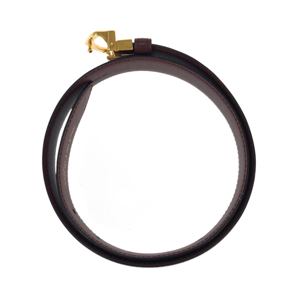 20303
CARTIER カルティエ ヴィンテージ マストライン ボルドー ゴールド金具 レザー ベルト レディース A23