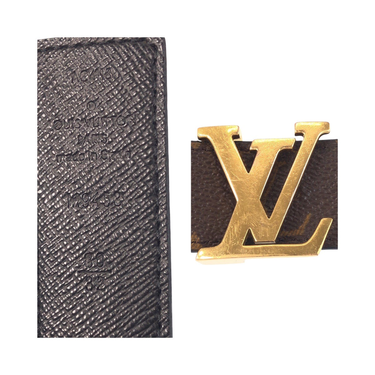 20304
LOUIS VUITTON ルイヴィトン モノグラム サンチュール 80/32 ブラウン ゴールド 金具 PVC M9453 ベルト メンズ AB37