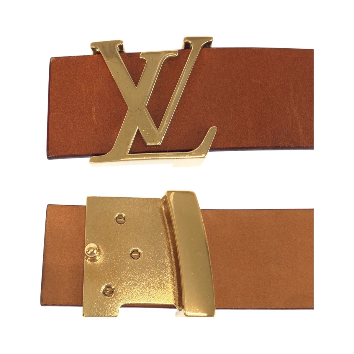 20307
LOUIS VUITTON ルイヴィトン サンチュール LVイニシアル 90/36 ブラウン ゴールド 金具 レザー / メタル M6903 ベルト メンズ AB35