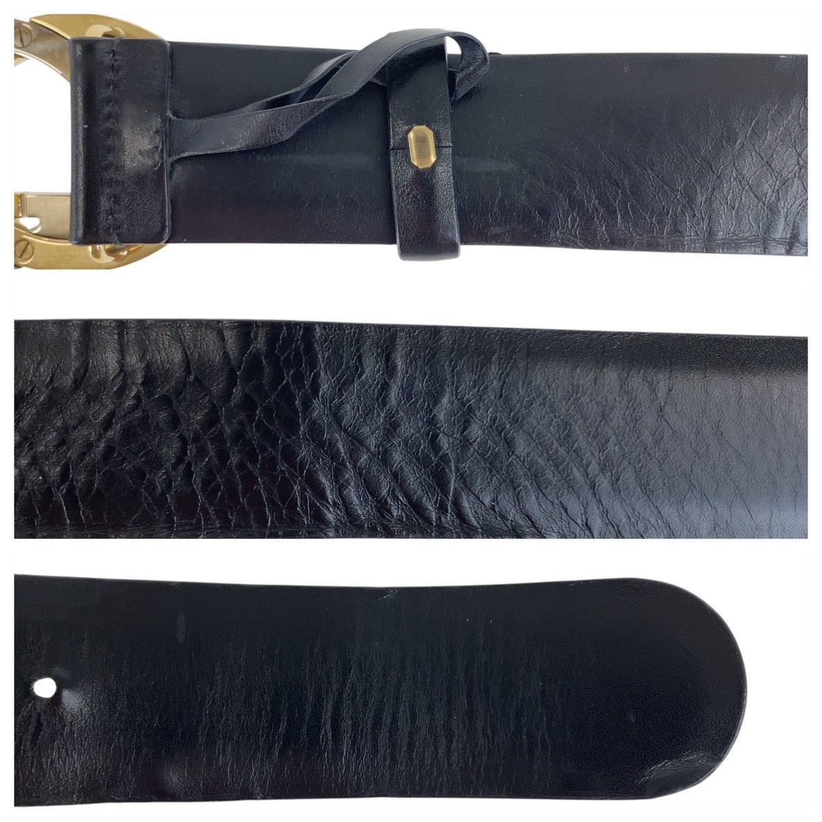 20308
GUCCI グッチ インターロッキングG 90cm/36インチ ブラック 黒 シルバー金具 レザー 13172 479610 ベルト メンズ AB17