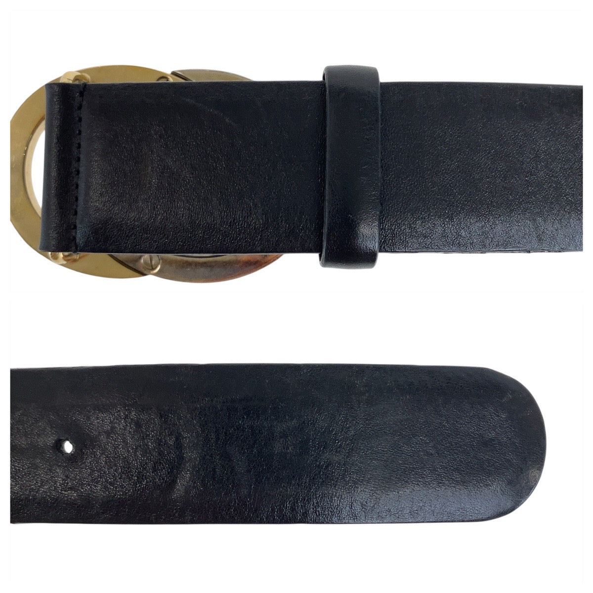 20308
GUCCI グッチ インターロッキングG 90cm/36インチ ブラック 黒 シルバー金具 レザー 13172 479610 ベルト メンズ AB17