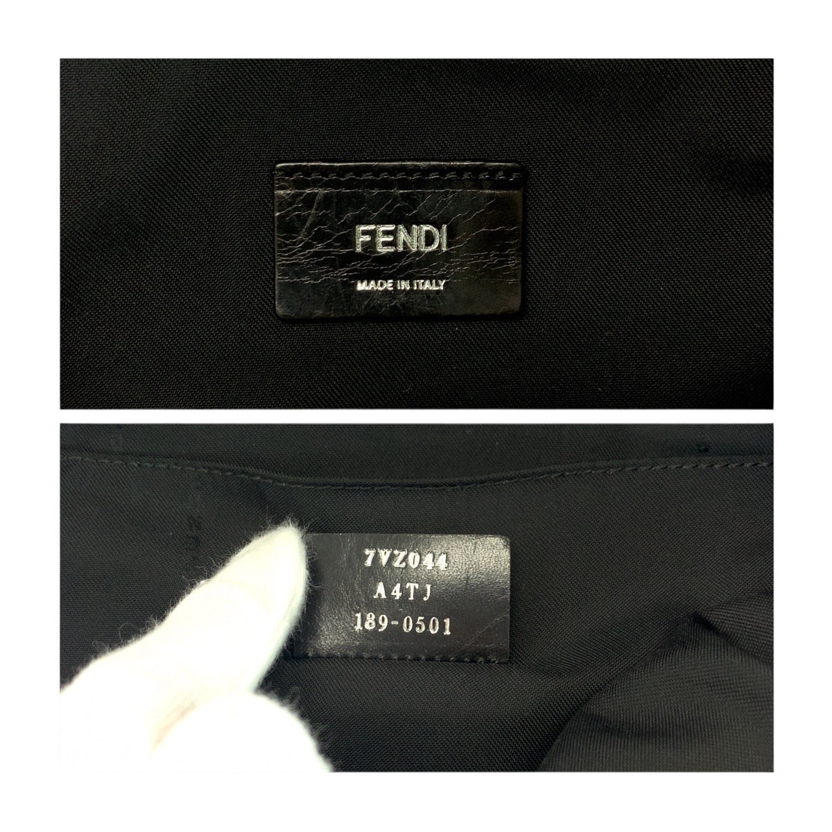 20310
FENDI フェンディ ブラック 黒 ブラウン シルバー金具 キャンバス 7VZ044 リュックサック バックパック メンズ ABP57