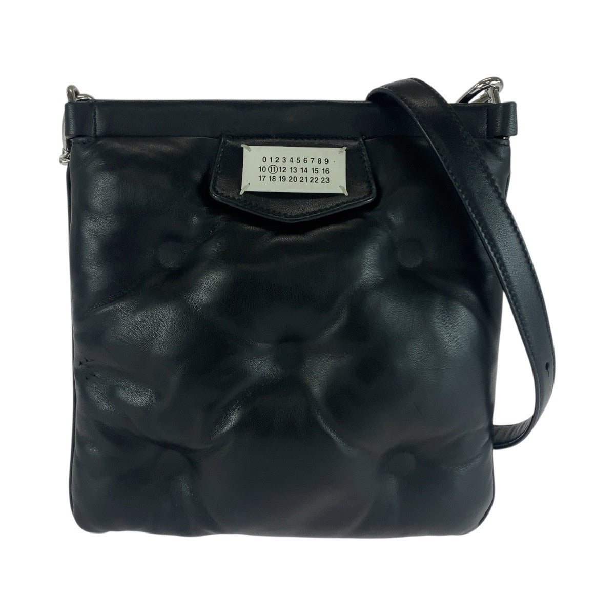 20312
Maison Margiela メゾン マルジェラ グラム スラム ブラック 黒 シルバー金具 レザー ショルダーバッグ ポシェット 男女兼用 レディース ABP50