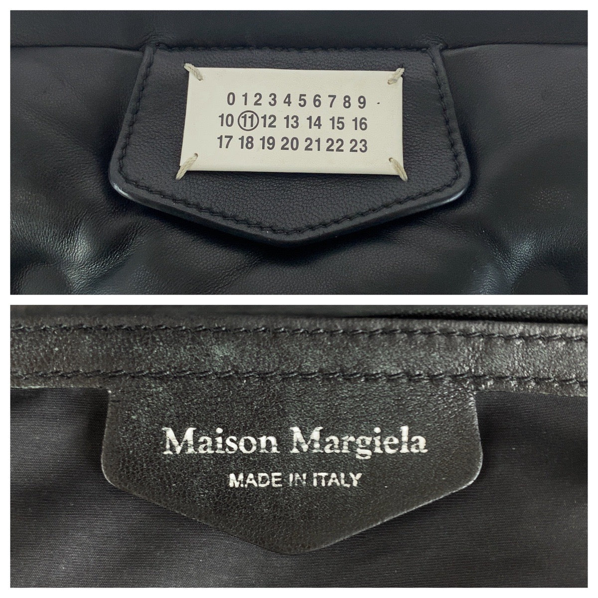 20312
Maison Margiela メゾン マルジェラ グラム スラム ブラック 黒 シルバー金具 レザー ショルダーバッグ ポシェット 男女兼用 レディース ABP50