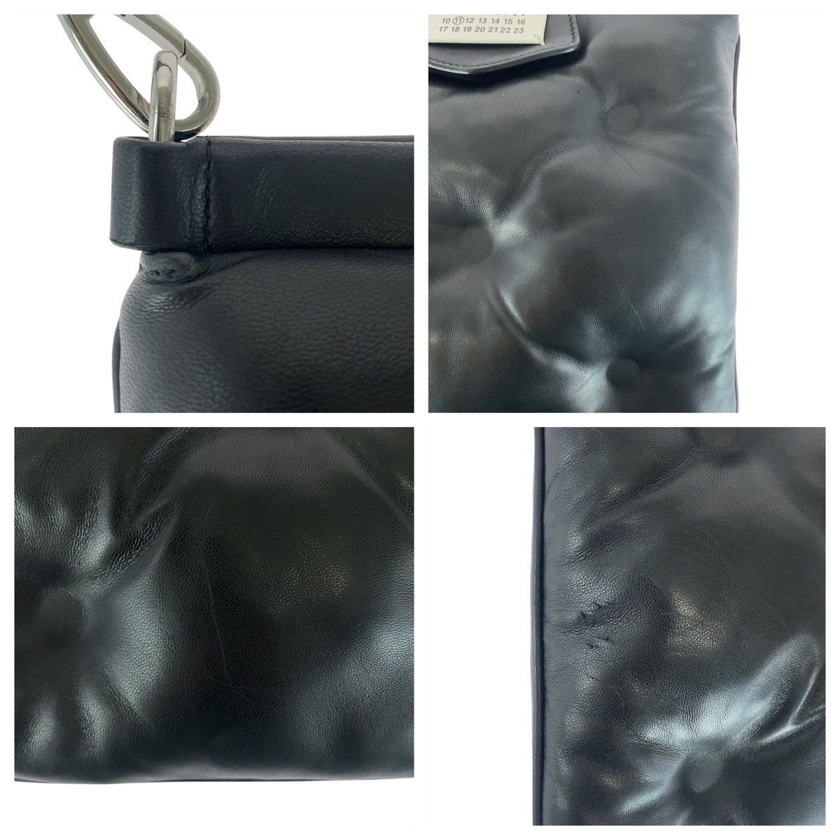 20312
Maison Margiela メゾン マルジェラ グラム スラム ブラック 黒 シルバー金具 レザー ショルダーバッグ ポシェット 男女兼用 レディース ABP50
