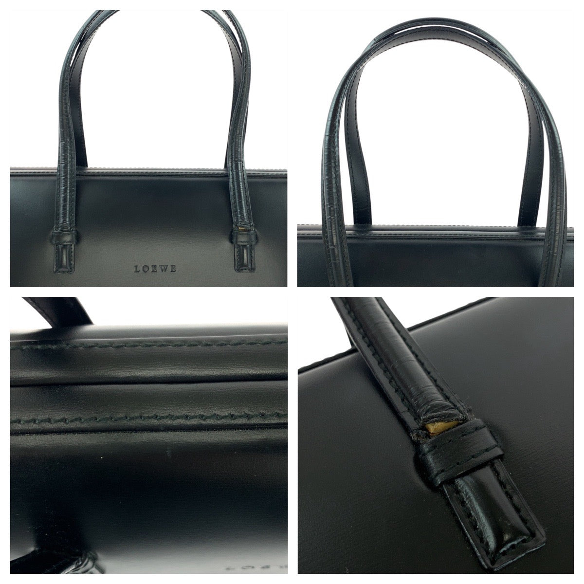 20315
LOEWE ロエベ ヴィンテージ ブラック 黒 ゴールド金具 レザー ハンドバッグ トートバッグ レディース AB43