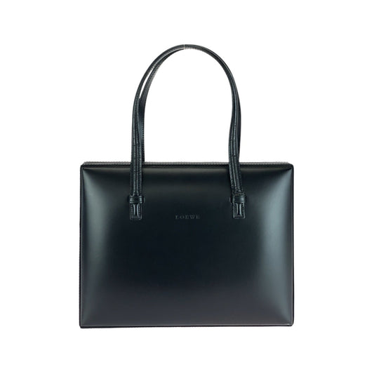 20315
LOEWE ロエベ ヴィンテージ ブラック 黒 ゴールド金具 レザー ハンドバッグ トートバッグ レディース AB43