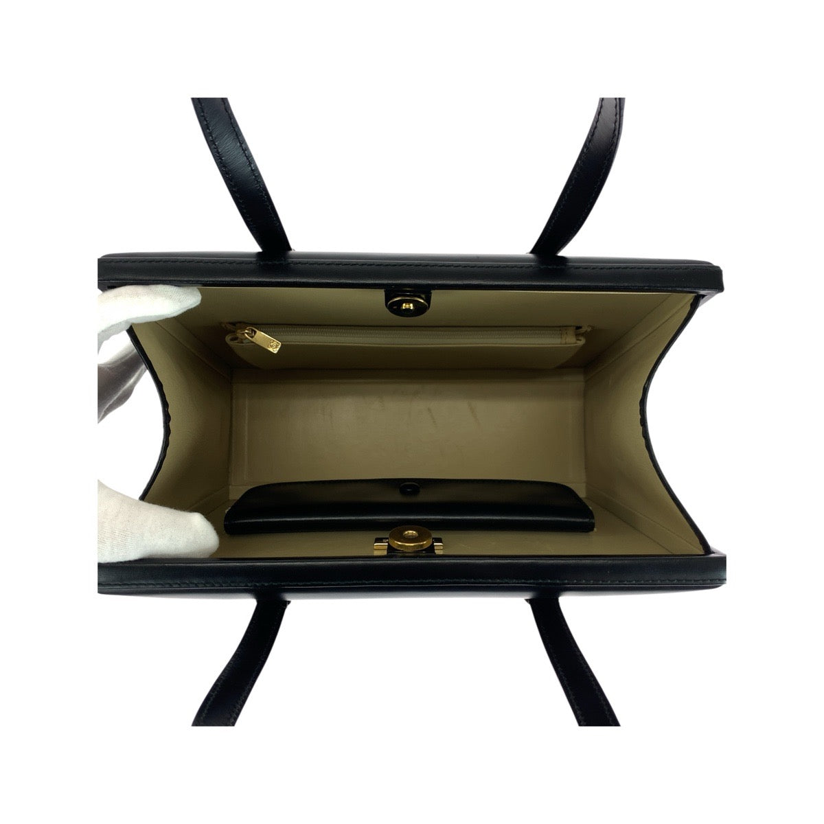 20315
LOEWE ロエベ ヴィンテージ ブラック 黒 ゴールド金具 レザー ハンドバッグ トートバッグ レディース AB43
