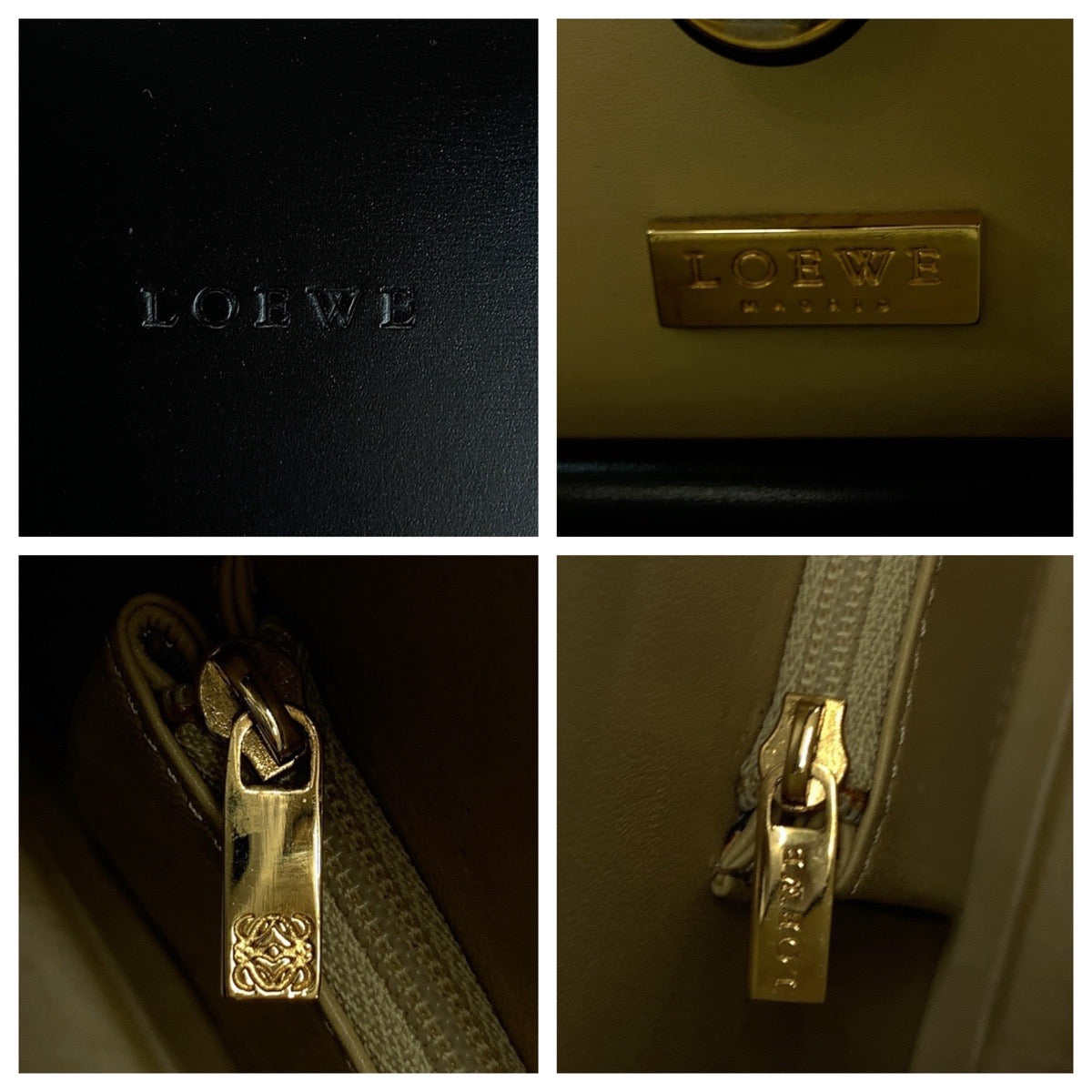 20315
LOEWE ロエベ ヴィンテージ ブラック 黒 ゴールド金具 レザー ハンドバッグ トートバッグ レディース AB43