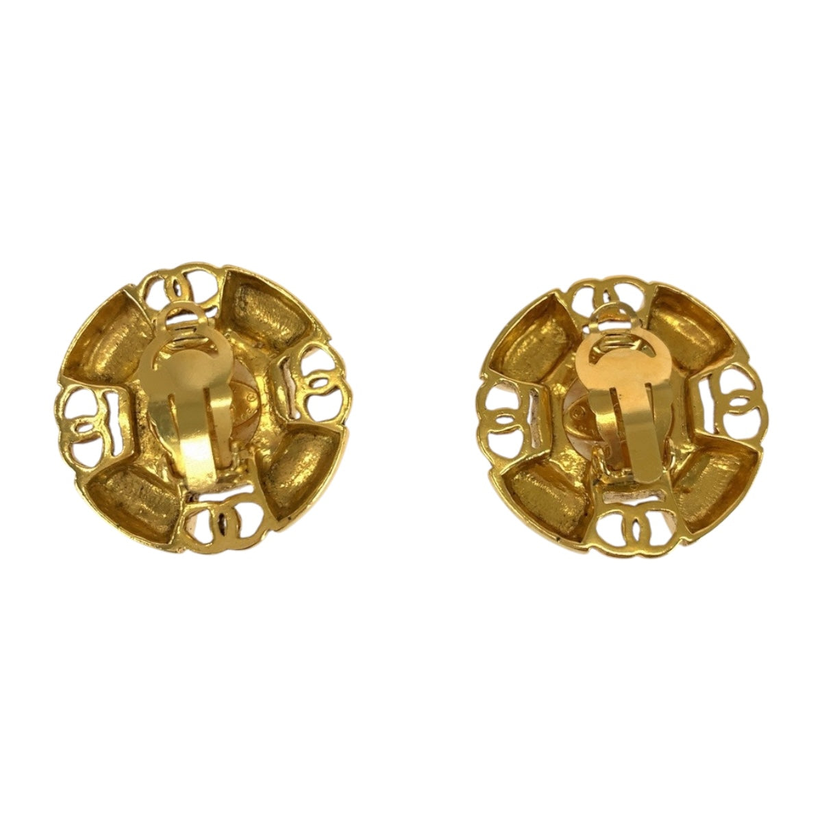 20316
CHANEL シャネル フェイクパール ココマーク ゴールド ホワイト メッキ / フェイクパール イヤリング 93 A刻印 レディース AB29