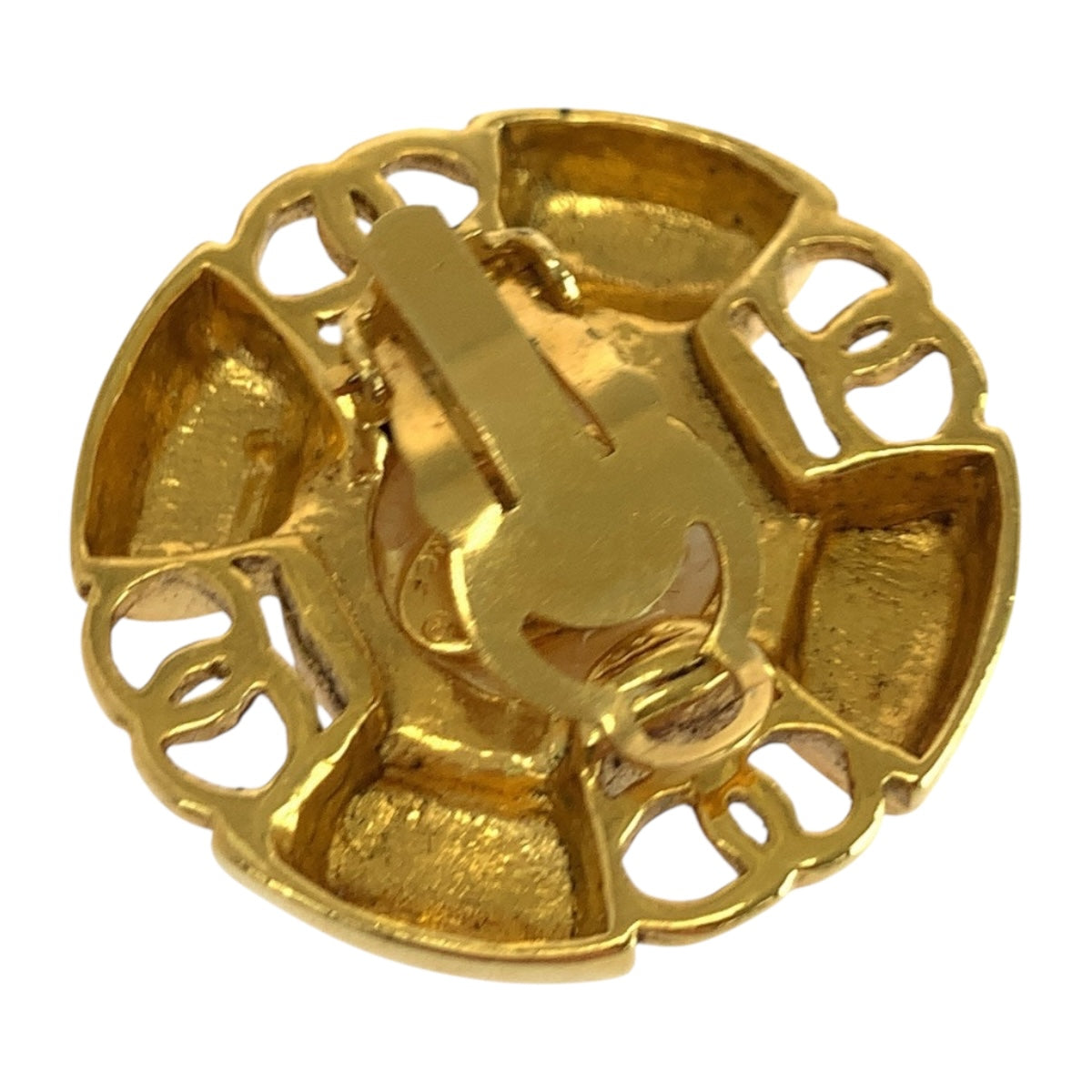 20316
CHANEL シャネル フェイクパール ココマーク ゴールド ホワイト メッキ / フェイクパール イヤリング 93 A刻印 レディース AB29