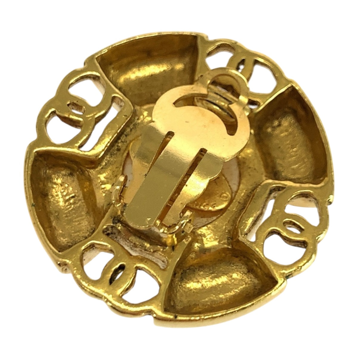 20316
CHANEL シャネル フェイクパール ココマーク ゴールド ホワイト メッキ / フェイクパール イヤリング 93 A刻印 レディース AB29