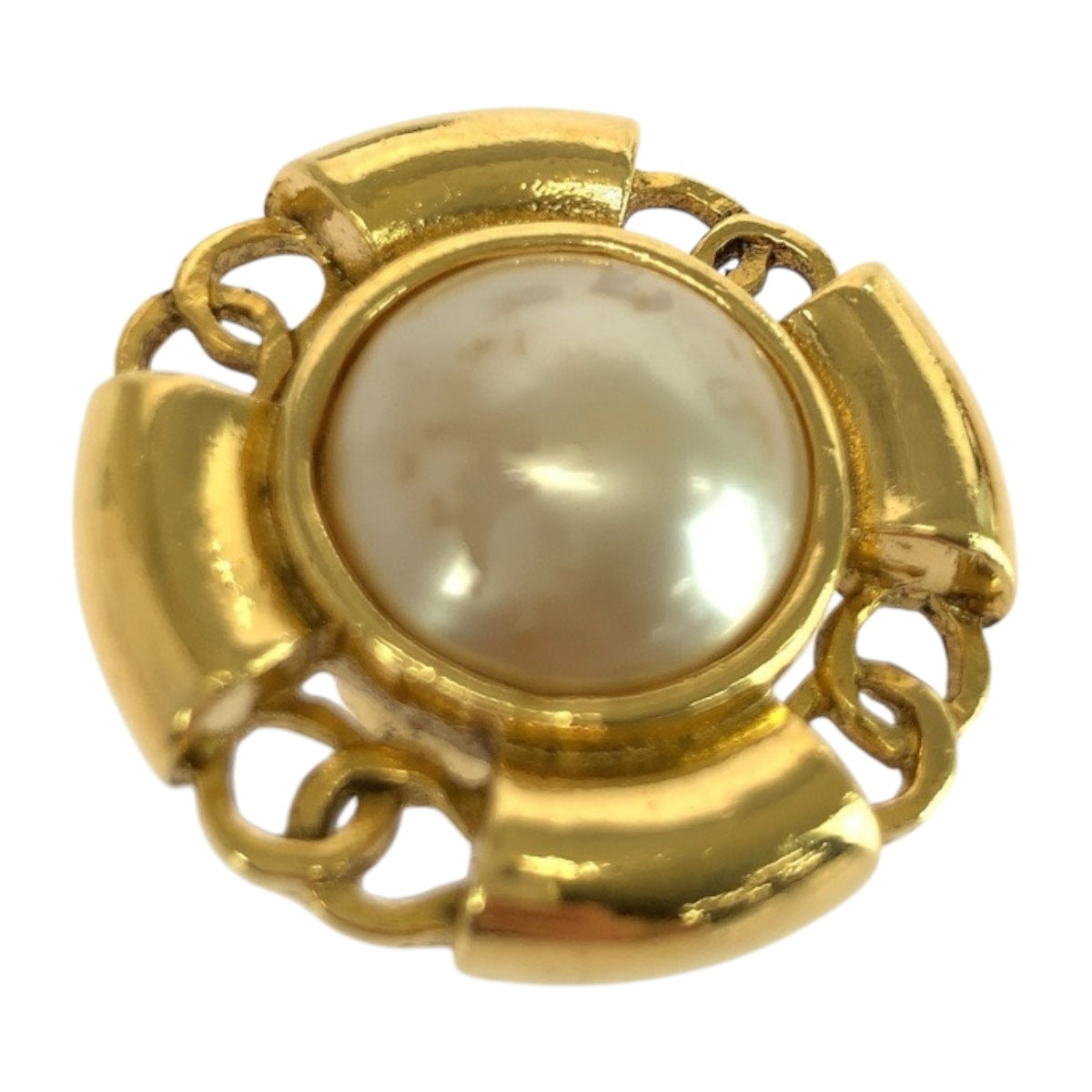 20316
CHANEL シャネル フェイクパール ココマーク ゴールド ホワイト メッキ / フェイクパール イヤリング 93 A刻印 レディース AB29