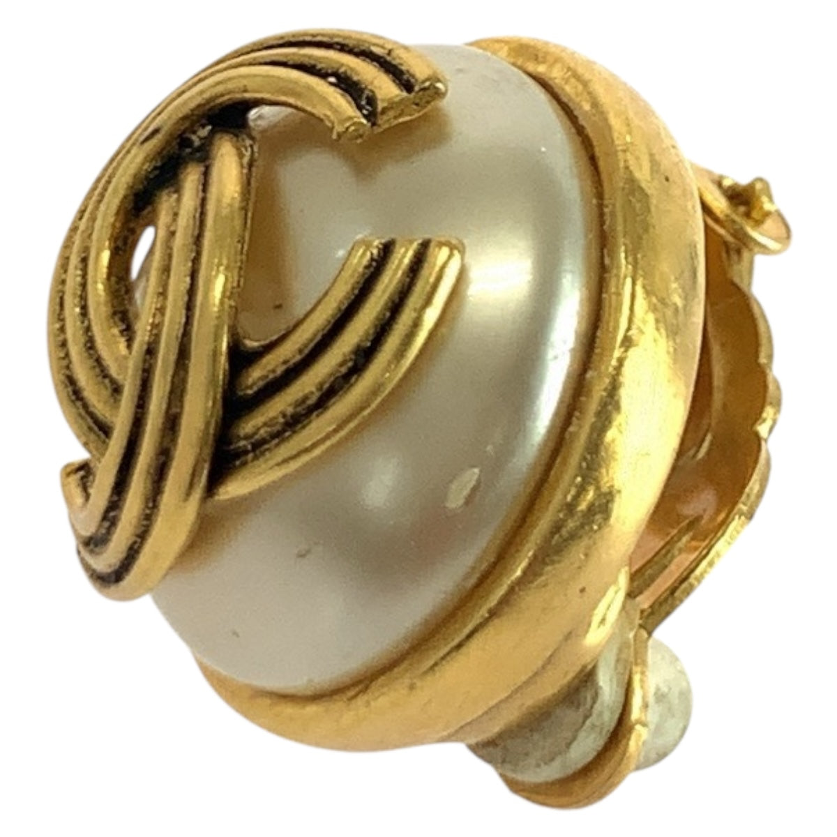 20317
CHANEL シャネル フェイクパール ココマーク ゴールド ホワイト メッキ / フェイクパール イヤリング 94 A刻印 レディース ABP35