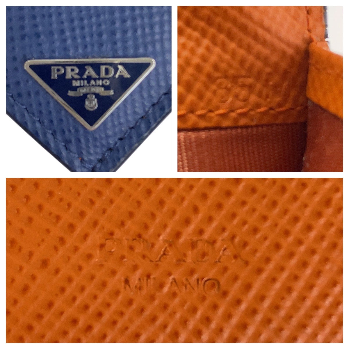 20318
PRADA プラダ サフィアーノ 三角ロゴプレート ネイビー シルバー金具 レザー 長財布 ロングウォレット メンズ ABP23