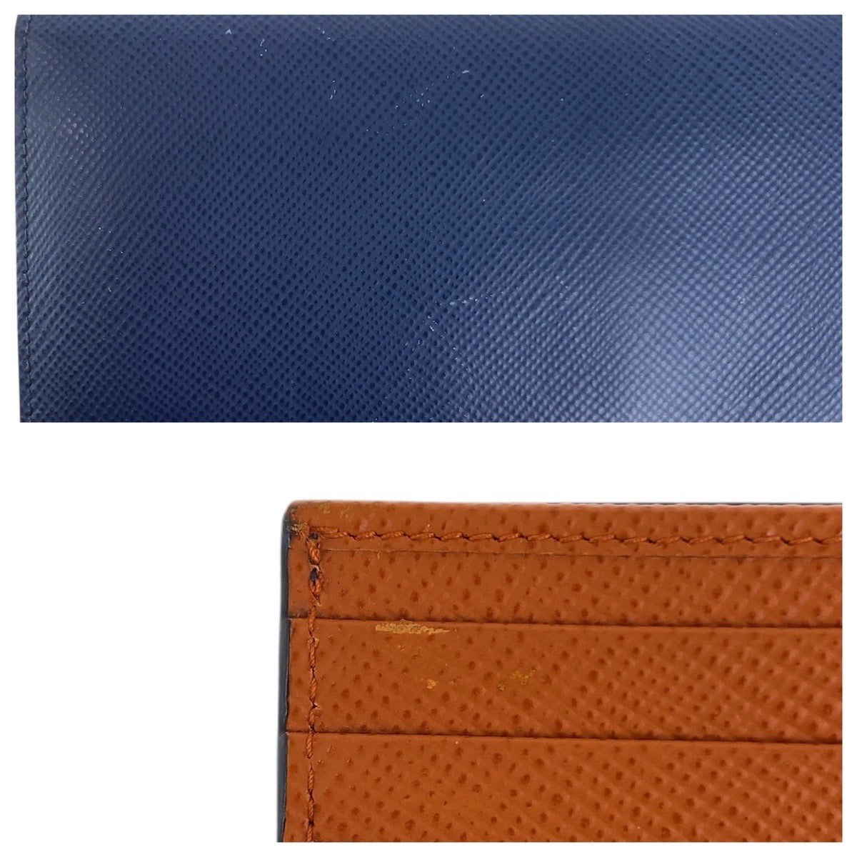 20318
PRADA プラダ サフィアーノ 三角ロゴプレート ネイビー シルバー金具 レザー 長財布 ロングウォレット メンズ ABP23