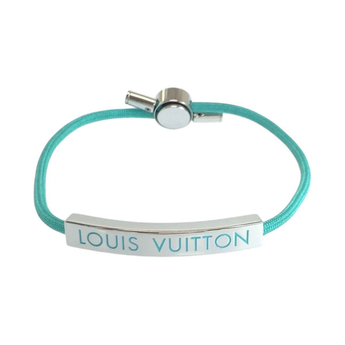 20319
LOUIS VUITTON ルイヴィトン ブラスレ LVスペース 男女兼用 グリーン シルバー金具 メタル M01127 ブレスレット バングル メンズ A19
