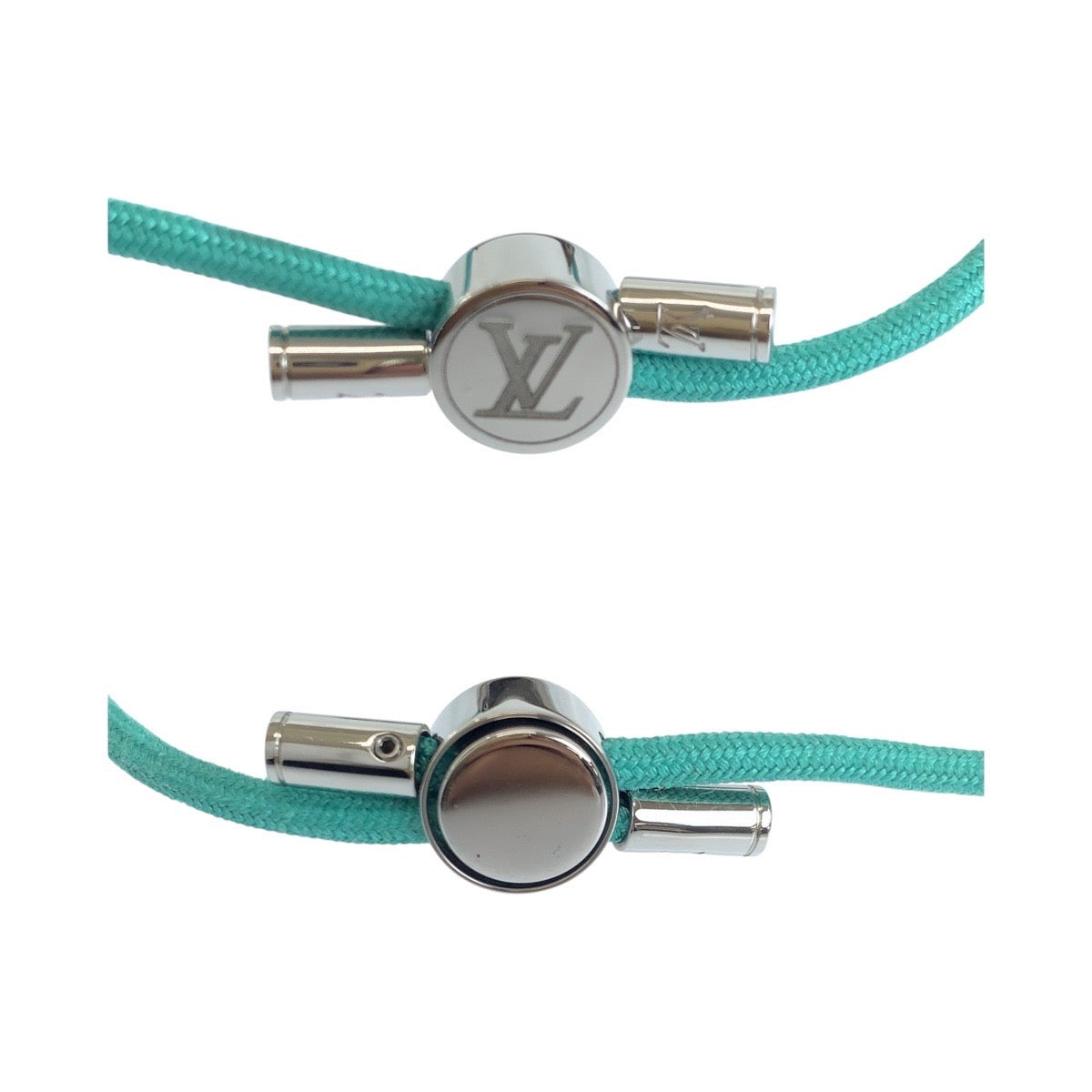 20319
LOUIS VUITTON ルイヴィトン ブラスレ LVスペース 男女兼用 グリーン シルバー金具 メタル M01127 ブレスレット バングル メンズ A19