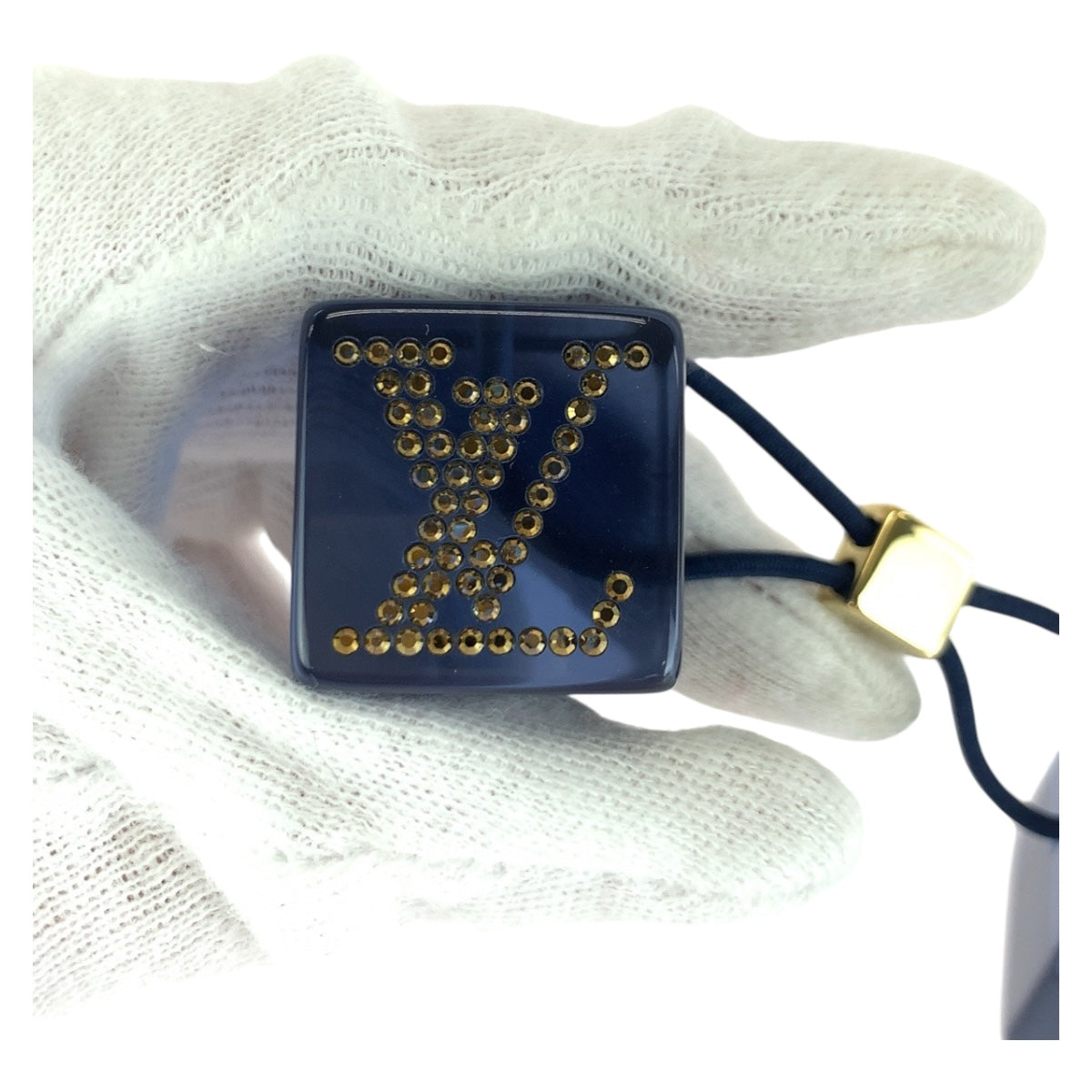20320
LOUIS VUITTON ルイヴィトン ラインストーン ブルー ゴールド金具 プラスチック ヘアアクセサリー ヘアゴム レディース A7