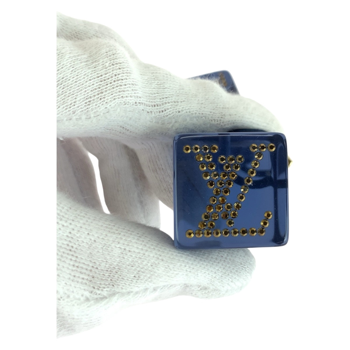 20320
LOUIS VUITTON ルイヴィトン ラインストーン ブルー ゴールド金具 プラスチック ヘアアクセサリー ヘアゴム レディース A7