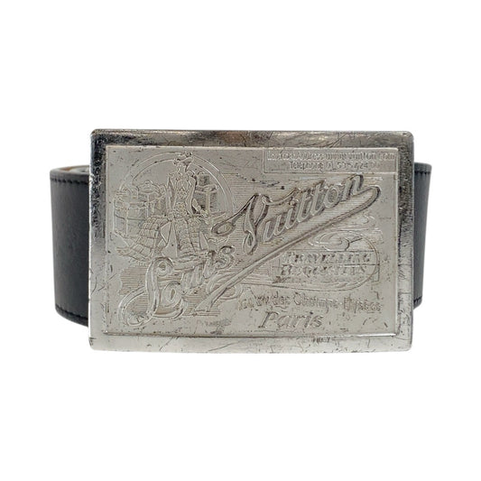 20321
LOUIS VUITTON ルイヴィトン サンチュール ジーンズベルト 110cm/44インチ ブラック 黒 シルバー金具 レザー / メタル M6812 ベルト メンズ AB25